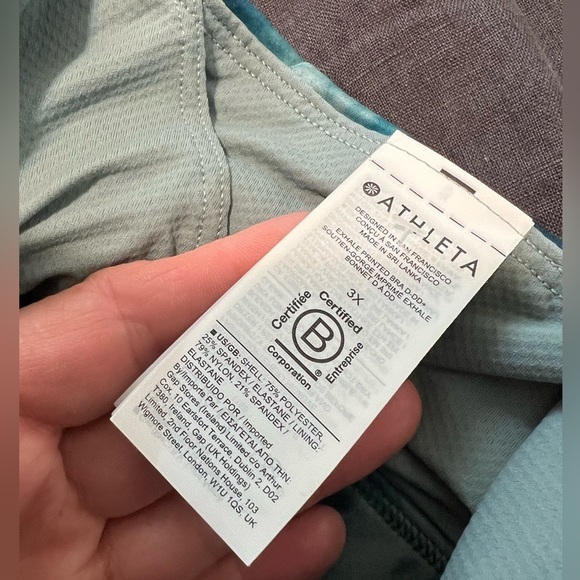 010. Athleta Exhale Printed Bra D-DD Sports Bra 3X - Picture 15 of 16